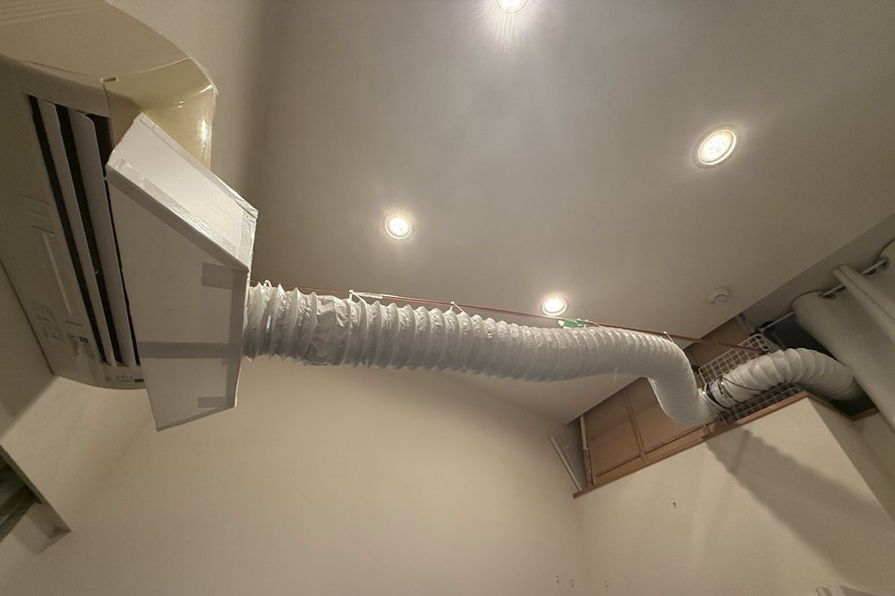 エアコンの冷気をダクトで別の部屋に送る